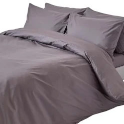 Parure de lit 100% coton égyptien 200 fils gris foncé, 200x200cm ->Homescapes New
