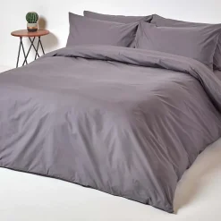 Parure de lit 100% coton égyptien 200 fils gris foncé, 200x200cm ->Homescapes New
