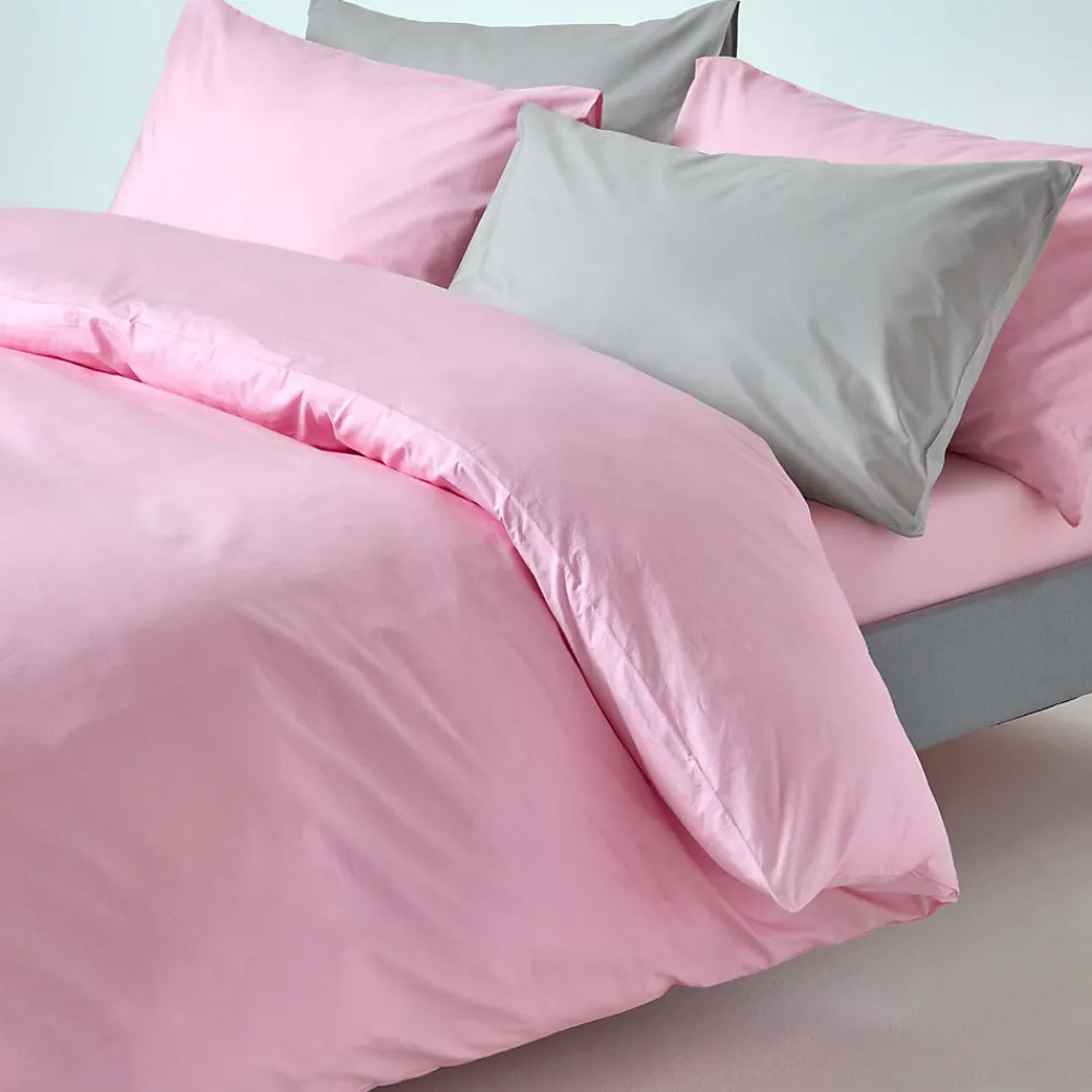 Parure de lit 100% coton égyptien 200 fils rose, 200x200cm ->Homescapes Sale