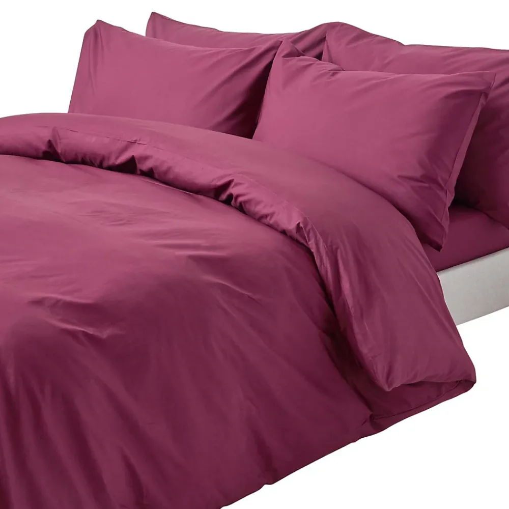 Homescapes Parure de lit 100% coton égyptien 200 fils bordeaux, 230x220cm -* Parure De Lit