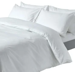Homescapes Parure de lit 100% coton égyptien 200 fils blanc, 135x200cm -* Parure De Lit