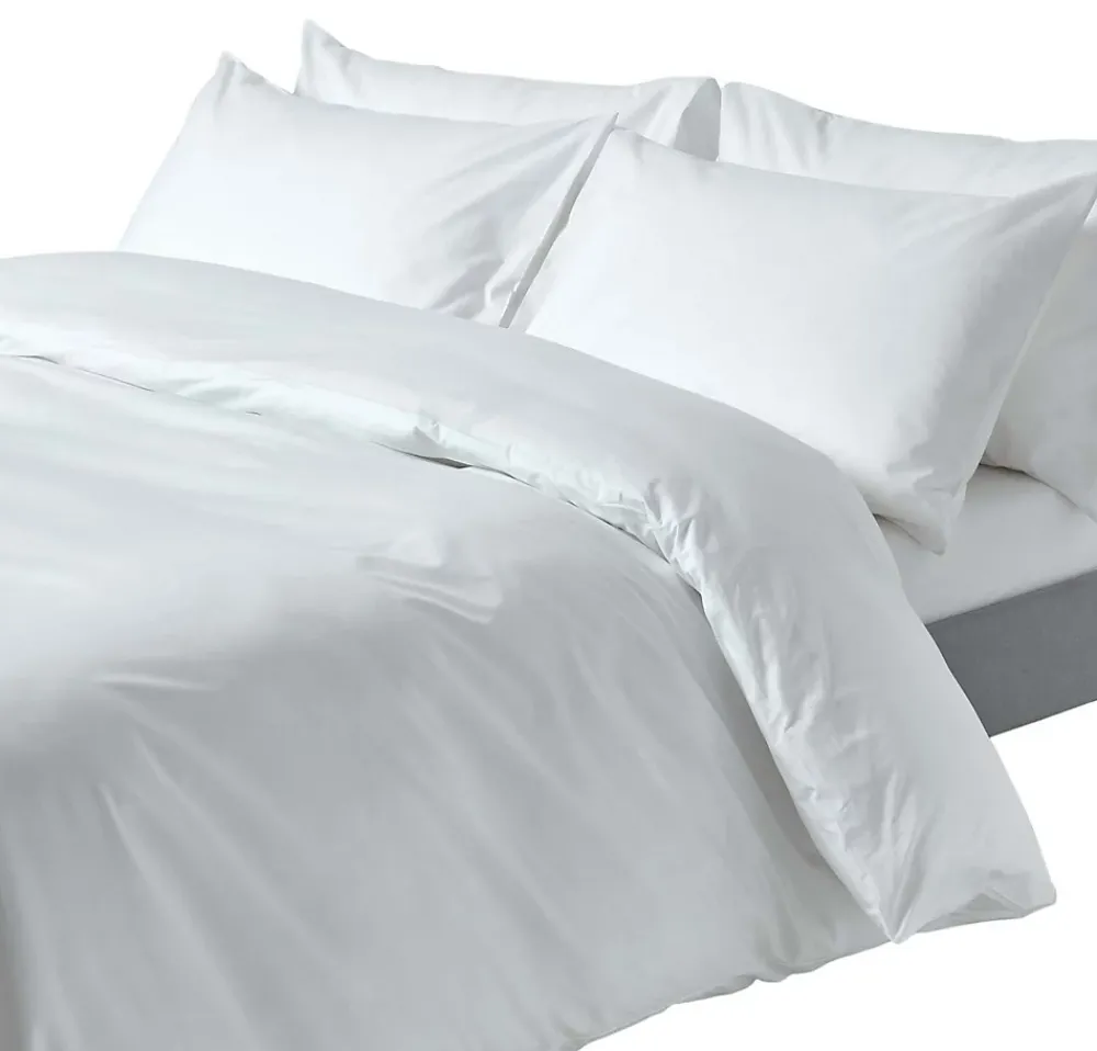 Homescapes Parure de lit 100% coton égyptien 200 fils blanc, 135x200cm -* Parure De Lit