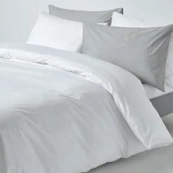 Homescapes Parure de lit 100% coton égyptien 200 fils blanc, 135x200cm -* Parure De Lit