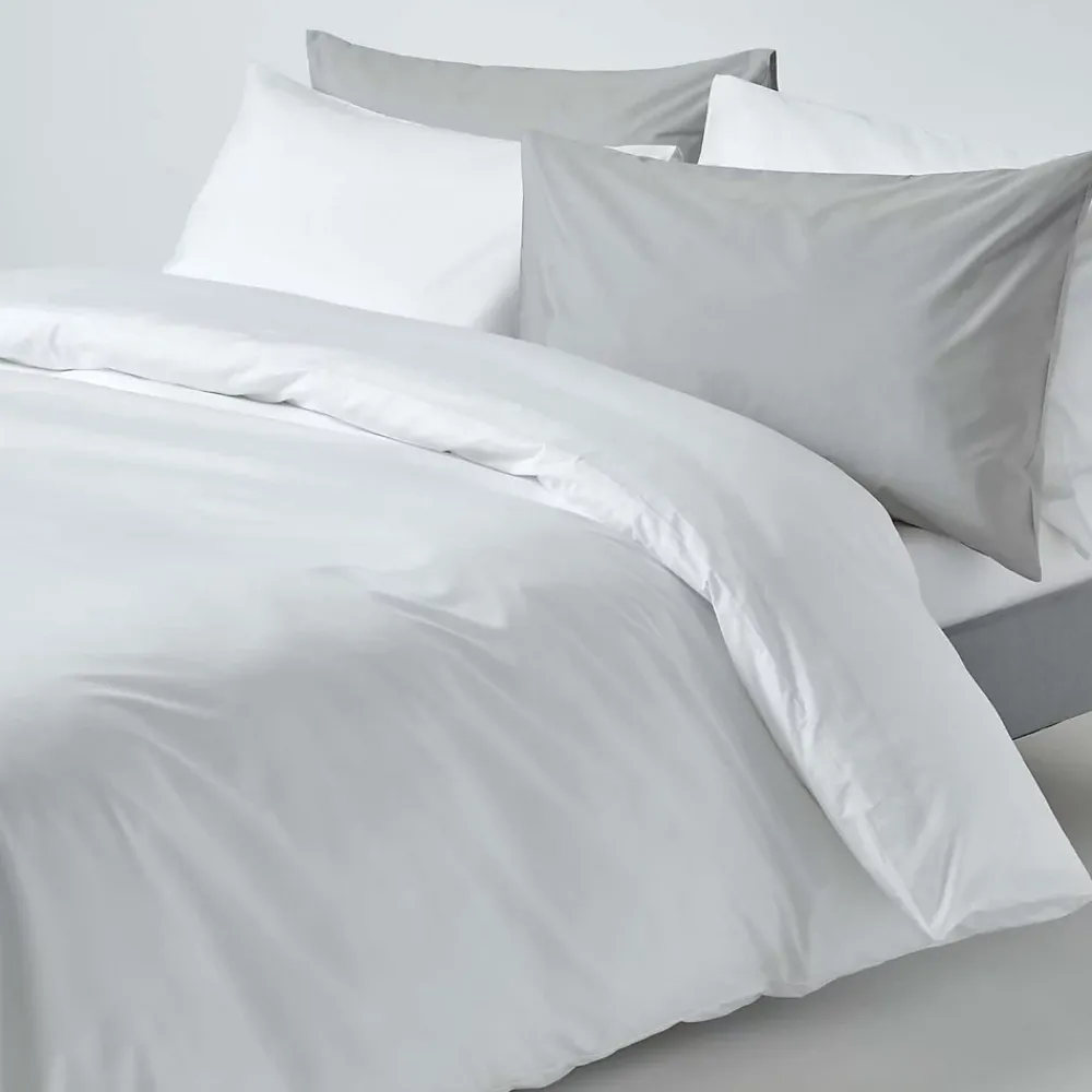 Homescapes Parure de lit 100% coton égyptien 200 fils blanc, 135x200cm -* Parure De Lit