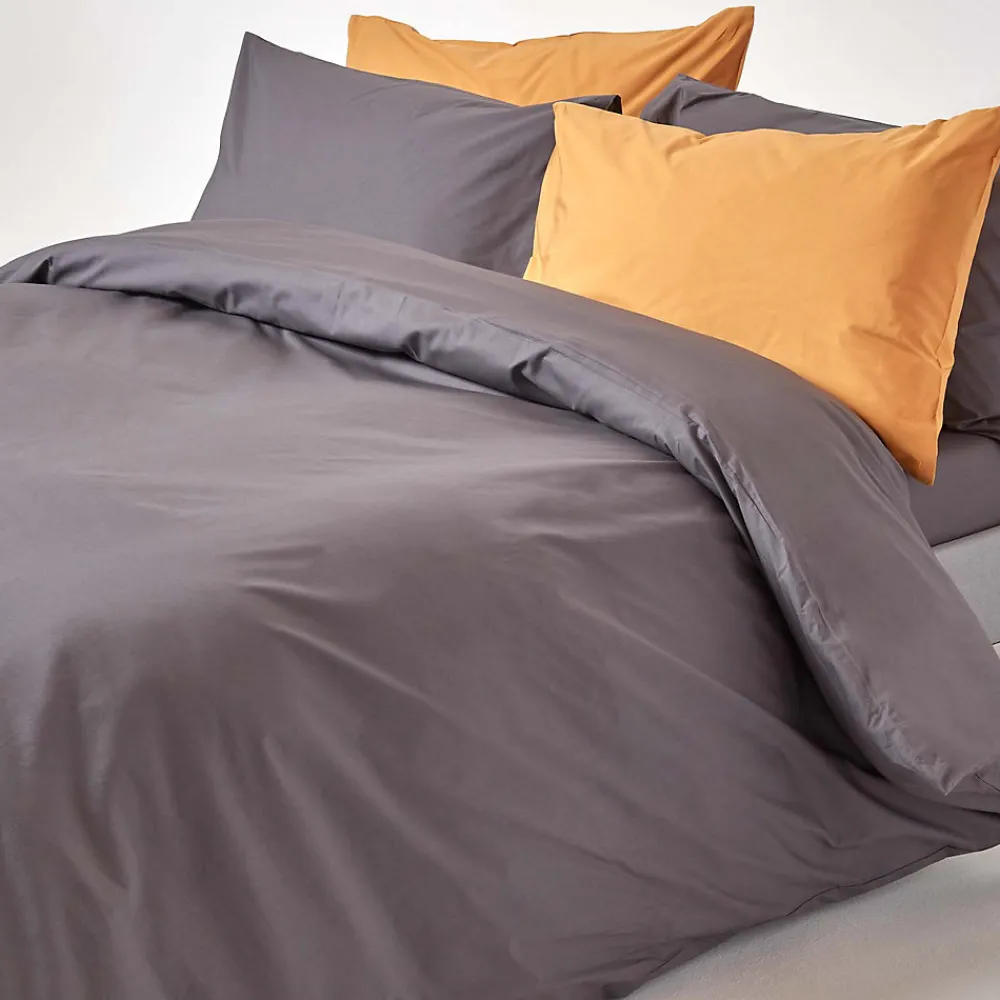 Parure de lit 100% coton égyptien 200 fils gris foncé, 135x200cm ->Homescapes Hot