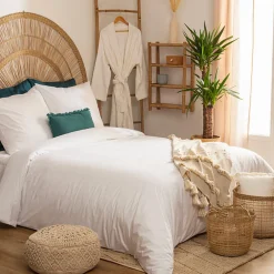 Parure de lit - percale - blanc - 260x240 cm - Atmosphera><noscript><img width=