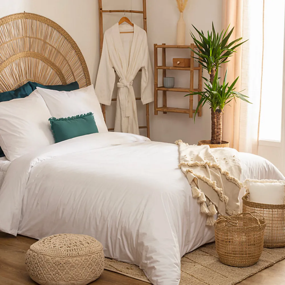 Parure de lit - percale - blanc - 260x240 cm - Atmosphera>Atmosphera Créateur D'Intérieur Hot
