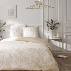 Future Home Parure de lit 2 personnes en satin de coton réversible 260x240cm* Parure De Lit