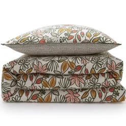 Parure de lit 2 personnes fleurie réversible à pois 260x240cm><noscript><img width=