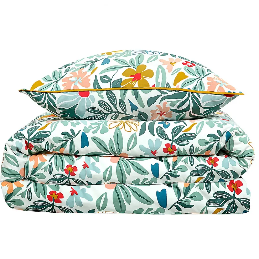 Future Home Parure de lit 2 personnes en satin de coton imprimé floral 260x240cm* Parure De Lit