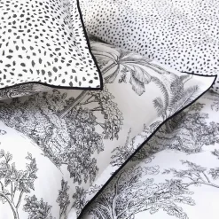 Future Home Parure de lit 2 personnes en coton 57 fils imprimé blanc 240x220cm* Parure De Lit