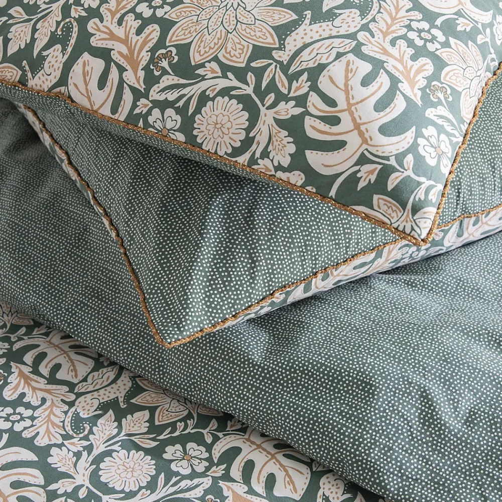 Future Home Parure de lit 2 personnes floral et pois en coton 240x220cm* Parure De Lit