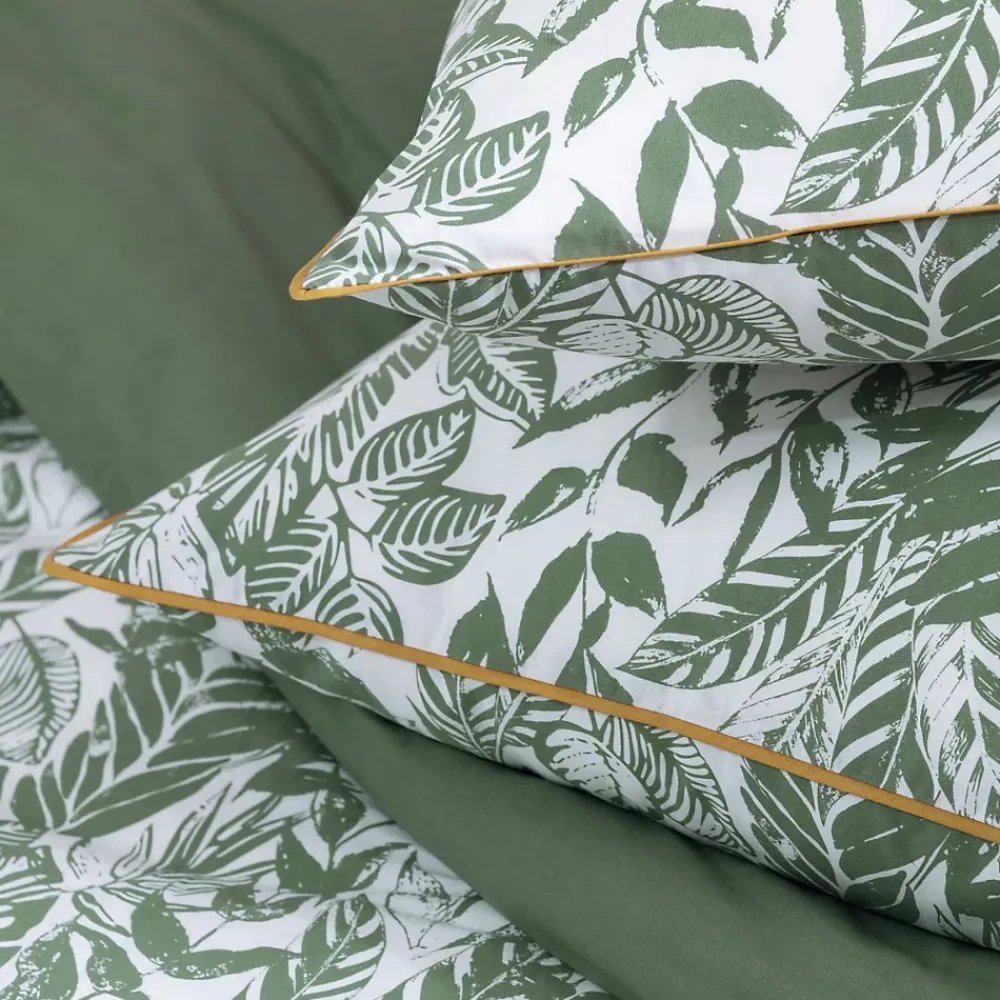 Future Home Parure de lit 2 personnes tropical réversible unie 240x220cm* Parure De Lit