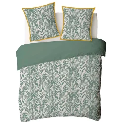 Future Home Parure de lit 2 personnes tropical réversible unie 240x220cm* Parure De Lit