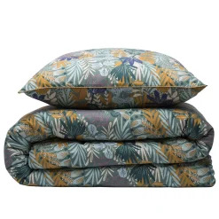 Parure de lit 2 personnes végétal tropical réversible 240x220cm><noscript><img width=
