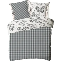 Future Home Parure de lit 2 personnes en coton 57 fils imprimé ecru 260x240cm* Parure De Lit