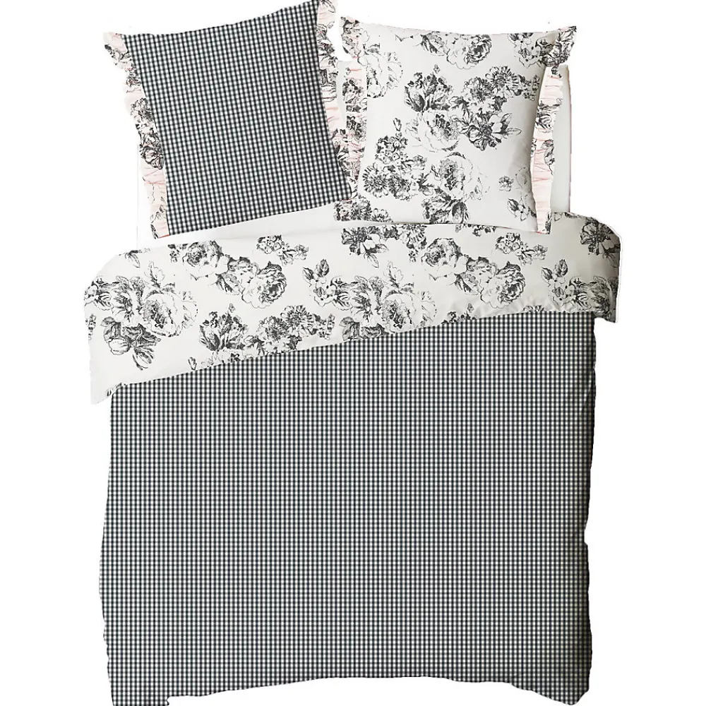 Future Home Parure de lit 2 personnes en coton 57 fils imprimé ecru 260x240cm* Parure De Lit