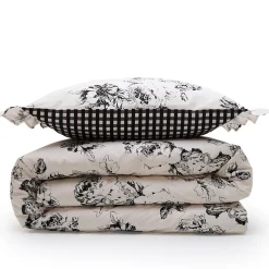 Future Home Parure de lit 2 personnes en coton 57 fils imprimé ecru 260x240cm* Parure De Lit