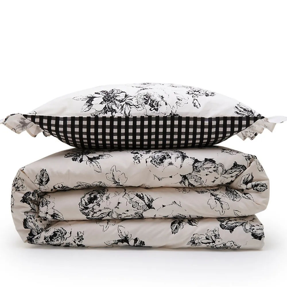 Future Home Parure de lit 2 personnes en coton 57 fils imprimé ecru 260x240cm* Parure De Lit