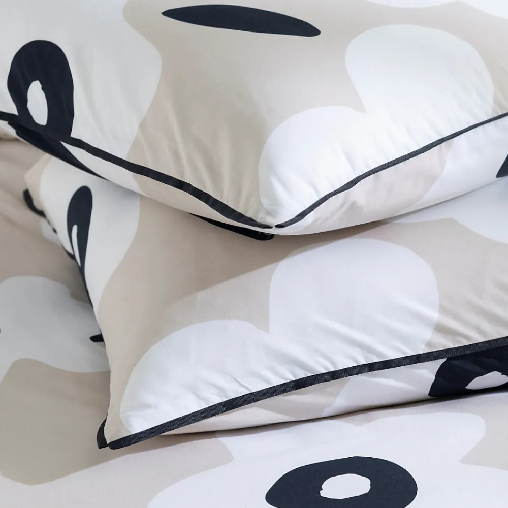 Parure de lit 2 personnes en coton 57 fils imprimé beige 240x220cm>Future Home