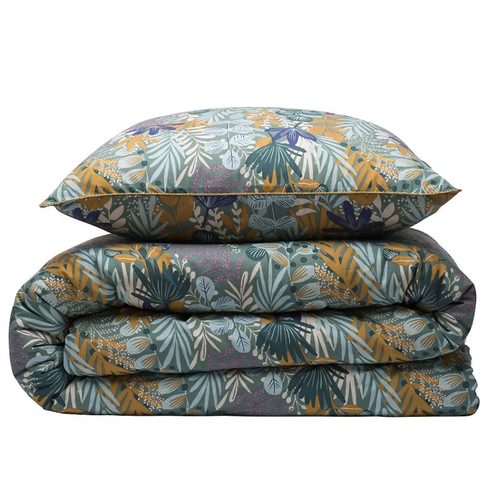 Parure de lit 2 personnes végétal tropical réversible 260x240cm>Future Home