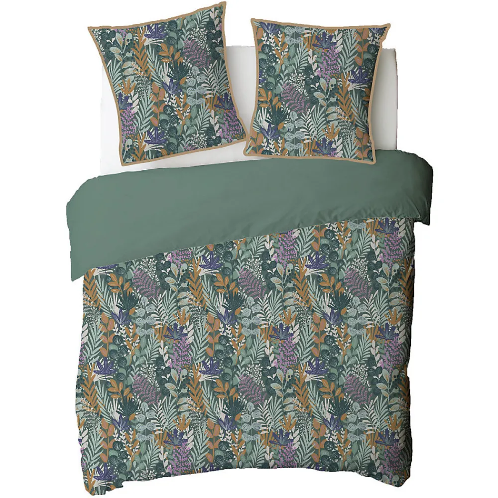 Parure de lit 2 personnes végétal tropical réversible 260x240cm>Future Home