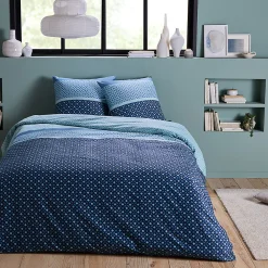 Parure de lit 2 personnes géométrique en microfibre 260x240cm>Future Home Outlet