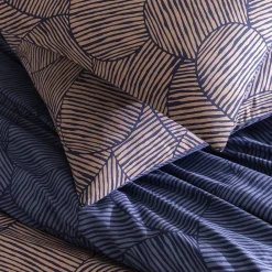 Parure de lit 2 personnes en coton 57 fils imprimé bleu 240x220cm>Future Home Best