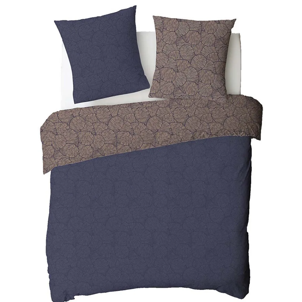 Parure de lit 2 personnes en coton 57 fils imprimé bleu 240x220cm>Future Home Best