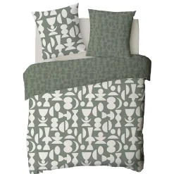 Parure de lit 2 personnes en coton 57 fils imprimé vert 240x220cm><noscript><img width=