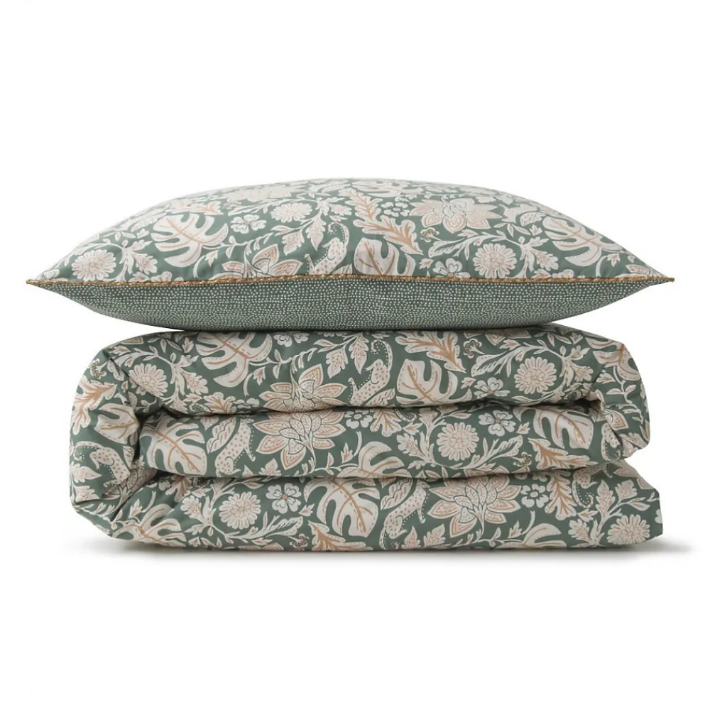 Parure de lit 2 personnes floral et pois en coton 260x240cm>Future Home