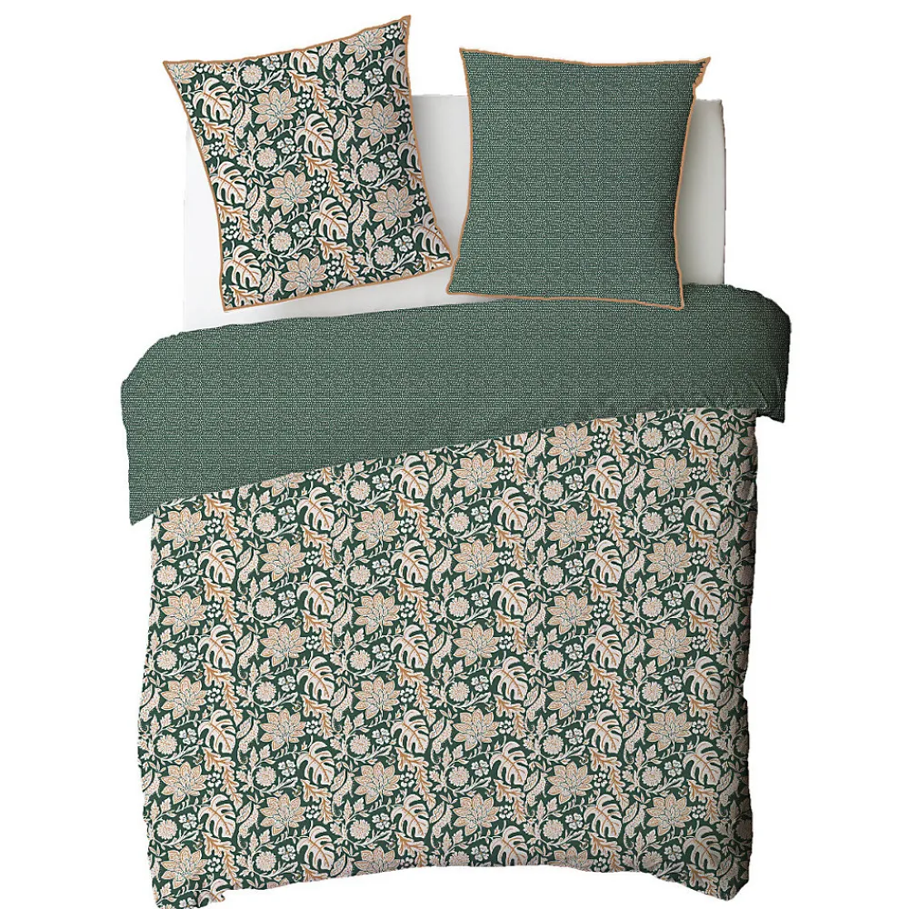 Parure de lit 2 personnes floral et pois en coton 260x240cm>Future Home