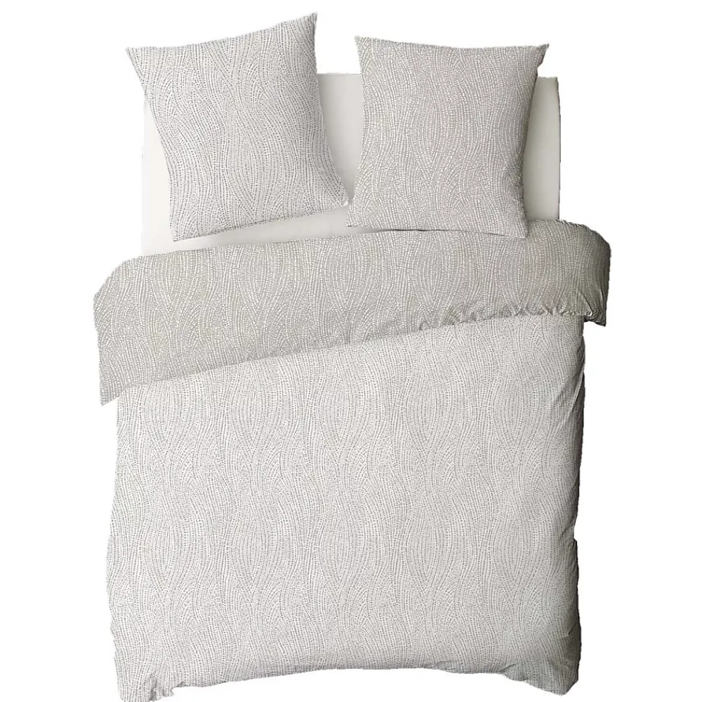 Future Home Parure de lit 2 personnes en coton 57 fils imprimé beige 260x240cm* Parure De Lit