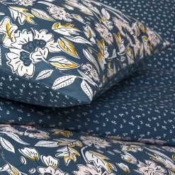 Parure de lit 2 personnes en percale 70 fils imprimé bleu>Future Home