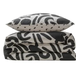 Parure de lit 2 personnes géométrique bicolore 240x220cm><noscript><img width=
