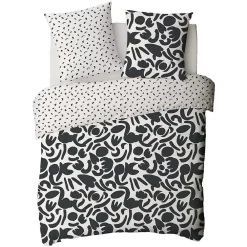 Parure de lit 2 personnes géométrique bicolore 240x220cm><noscript><img width=