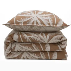 Parure de lit 2 personnes en coton 57 fils imprimé camel 240x220cm><noscript><img width=
