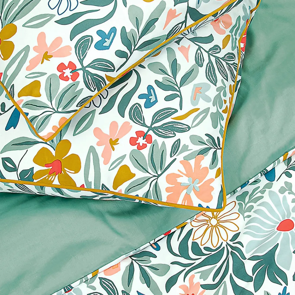 Parure de lit 2 personnes en satin de coton imprimé floral 240x220cm>Future Home