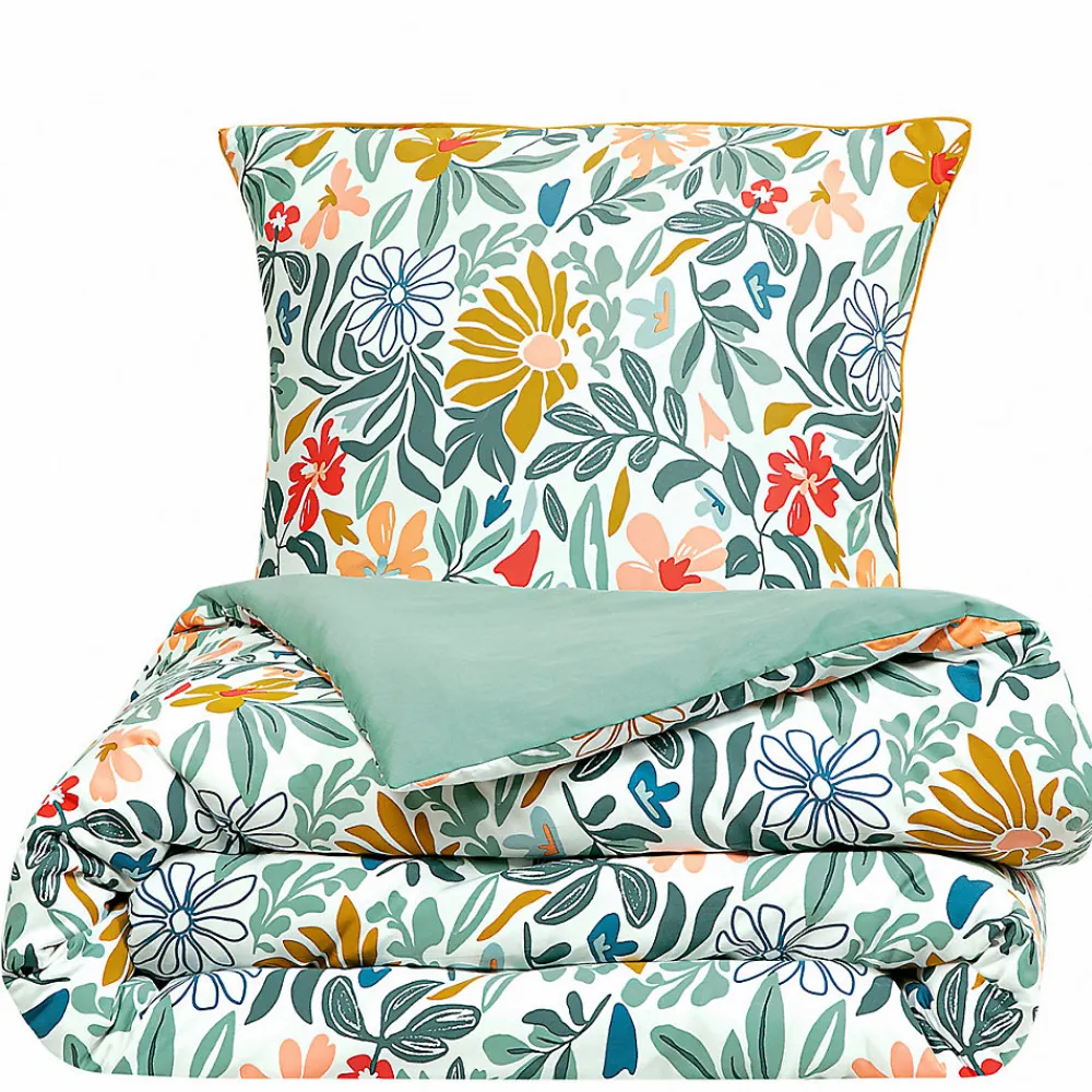 Parure de lit 2 personnes en satin de coton imprimé floral 240x220cm>Future Home