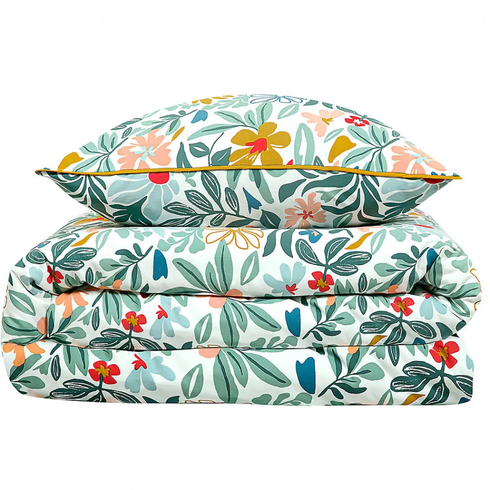 Parure de lit 2 personnes en satin de coton imprimé floral 240x220cm>Future Home