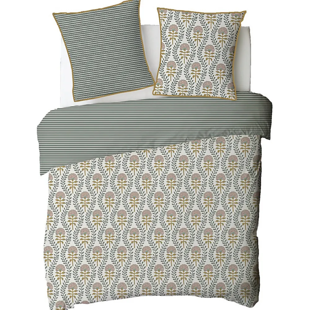 Parure de lit 2 personnes floral charme rayé 260x240cm>Future Home New
