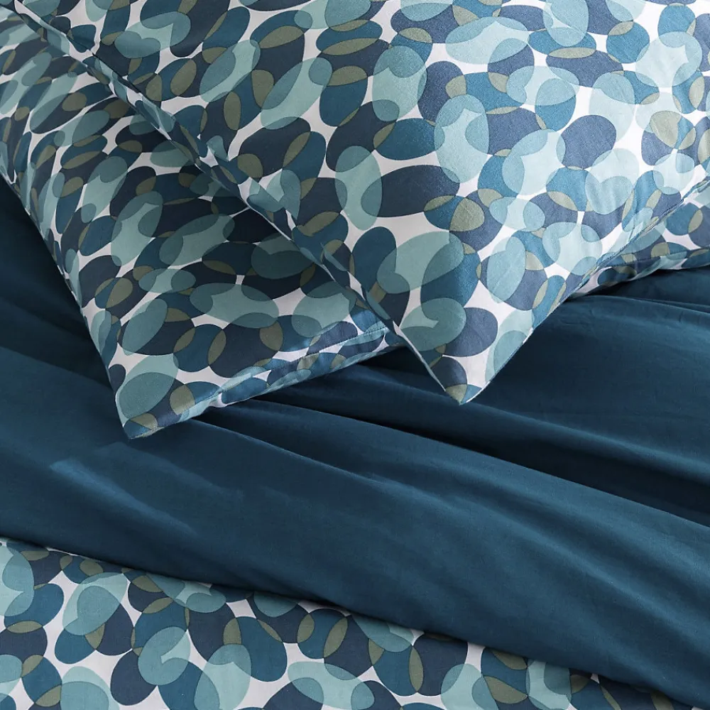 Parure de lit 2 personnes géométrique marine en coton 240x220cm>Future Home Hot