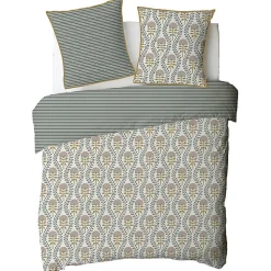 Parure de lit 2 personnes floral charme rayé 240x220cm><noscript><img data-lazyloaded=