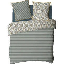 Parure de lit 2 personnes floral charme rayé 240x220cm><noscript><img data-lazyloaded=