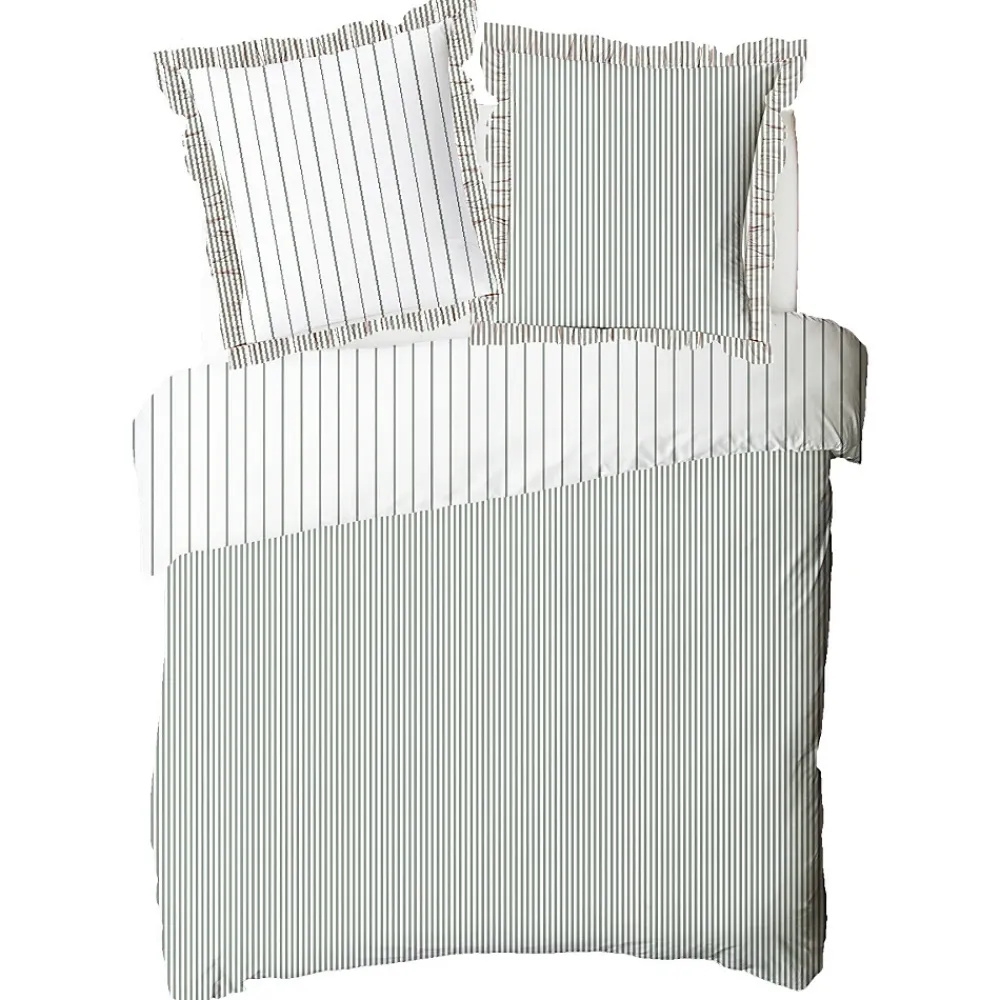 Future Home Parure de lit 2 personnes en coton 57 fils imprimé blanc 260x240cm* Parure De Lit
