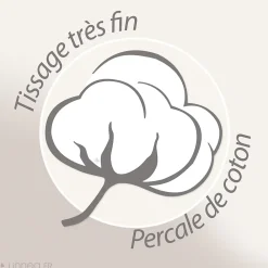 Linnea Parure de lit 3 pièces : housse 260x240 cm et taies 65x65 cm en percale de coton LINOA bleu cobalt* Parure De Lit
