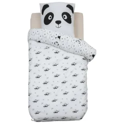 Atmosphera Créateur D'Intérieur Parure de lit 2 pièces enfant panda Andy coton violet 140x200cm - Atmosphera* Boutis, Couvre-Lit, Édredon