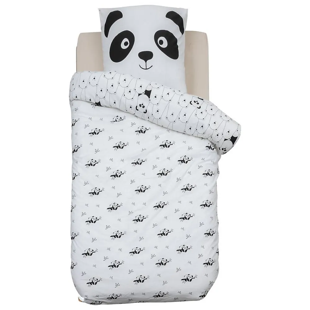 Atmosphera Créateur D'Intérieur Parure de lit 2 pièces enfant panda Andy coton violet 140x200cm - Atmosphera* Boutis, Couvre-Lit, Édredon