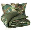 Parure de lit 3 pièces Renata percale de coton vert 240x220cm - Atmosphera>Atmosphera Créateur D'Intérieur Discount