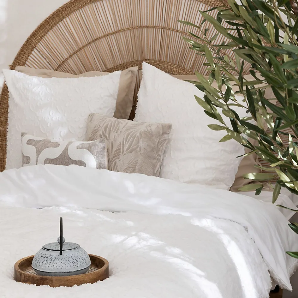 Parure de lit 3 pièces Swan jacquard blanc 240x220cm - Atmosphera>Atmosphera Créateur D'Intérieur Discount